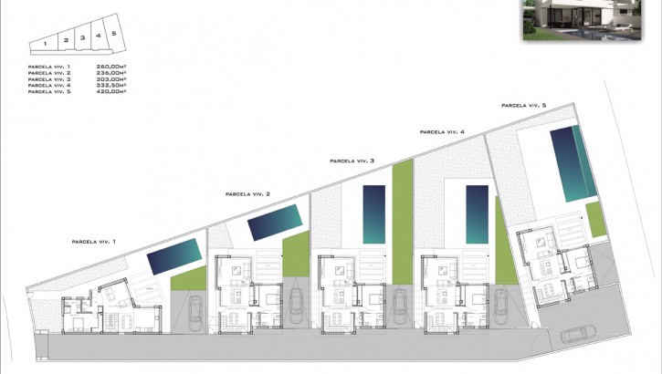 Construction of 5 villas in Rojales