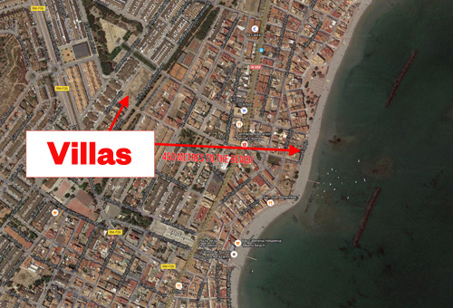 Villas just 500 m to the beach