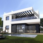 Villa moderna con parcela privada y piscina de 6×3 m