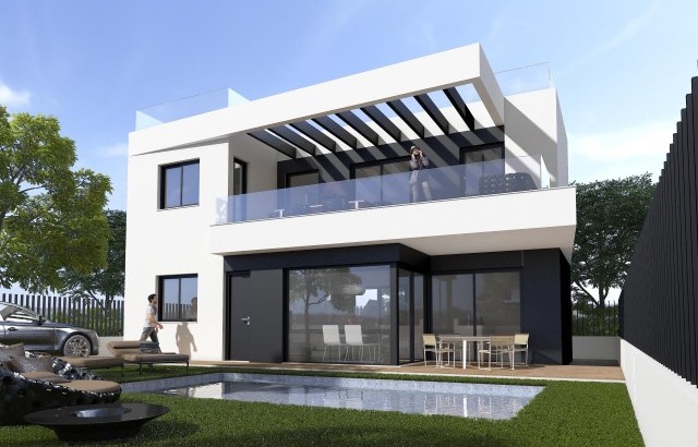 Modern villas with private pool in Punta Prima