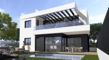 Villa moderna con parcela privada y piscina de 6×3 m