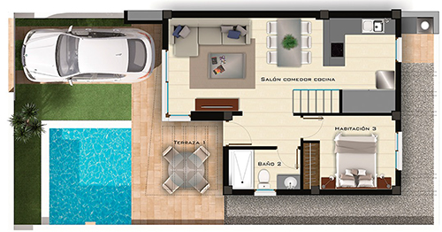 Exclusiva Villa pareada con parcela privada en Villamartin