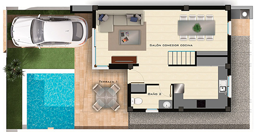 Duplexes avec piscine privee à Villamartin