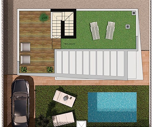 Villa moderna con parcela privada y piscina de 6×3 m