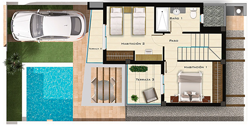 Duplexes avec piscine privee à Villamartin