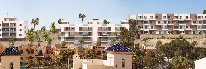 Apartments overlocking the golf course in Orihuela Costa