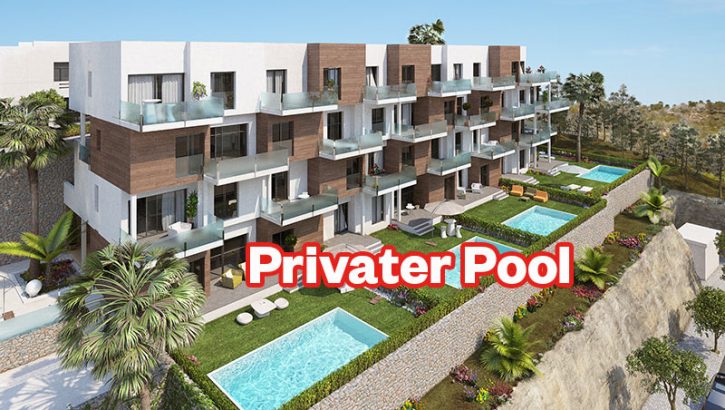 Apartments overlocking the golf course in Orihuela Costa