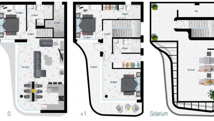 Belles maisons avec propre piscine à La Marina