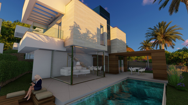 Belles villas avec vues et piscine à Polop