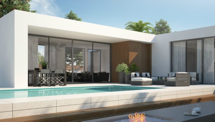 Ground floor villas with pool in Polop
